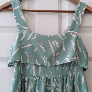 Lush midi dress sundress Small lined tie back mint green summer